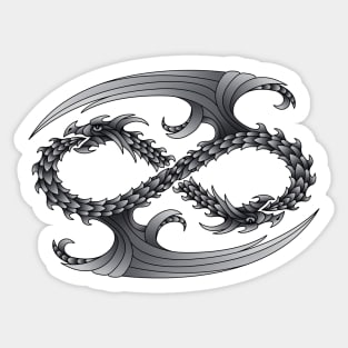 Infinity Dragons Silver Sticker